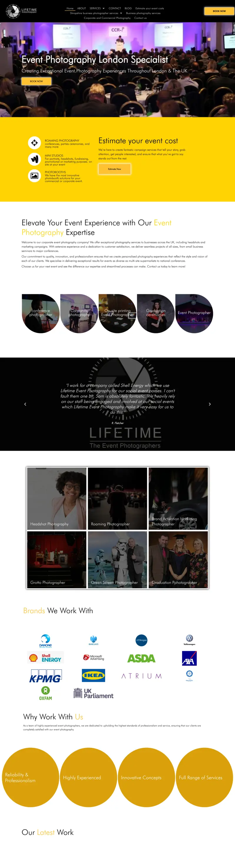Lifetime Event Photography Website